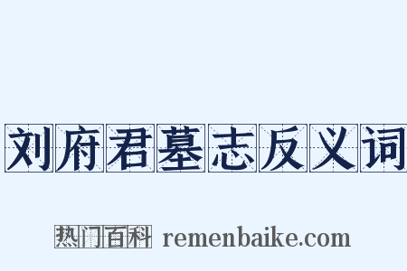 刘府君墓志反义词是什么意思的图片
